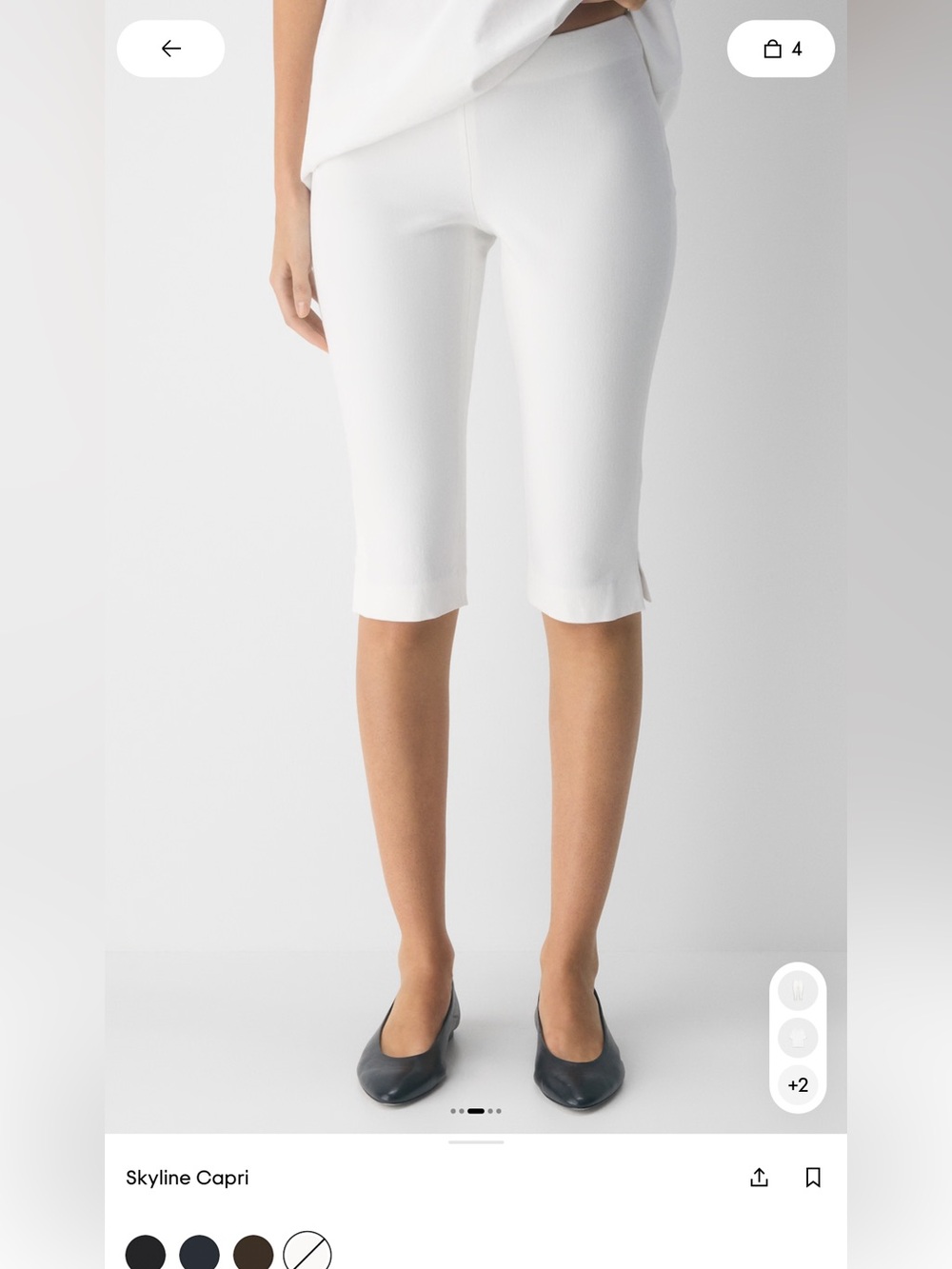 Aritzia White Skyline Capri Pants